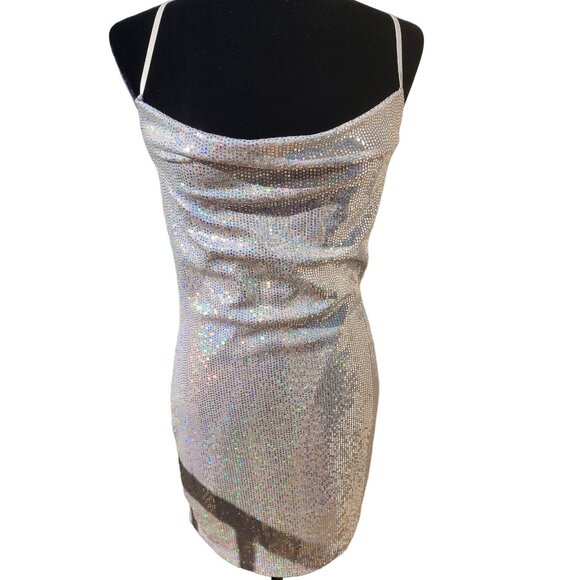 💎🎉♛⚜ Sparkly Dazzling Embellished Shimmering Party Holiday Cocktail Sexy Dress - Picture 15 of 16